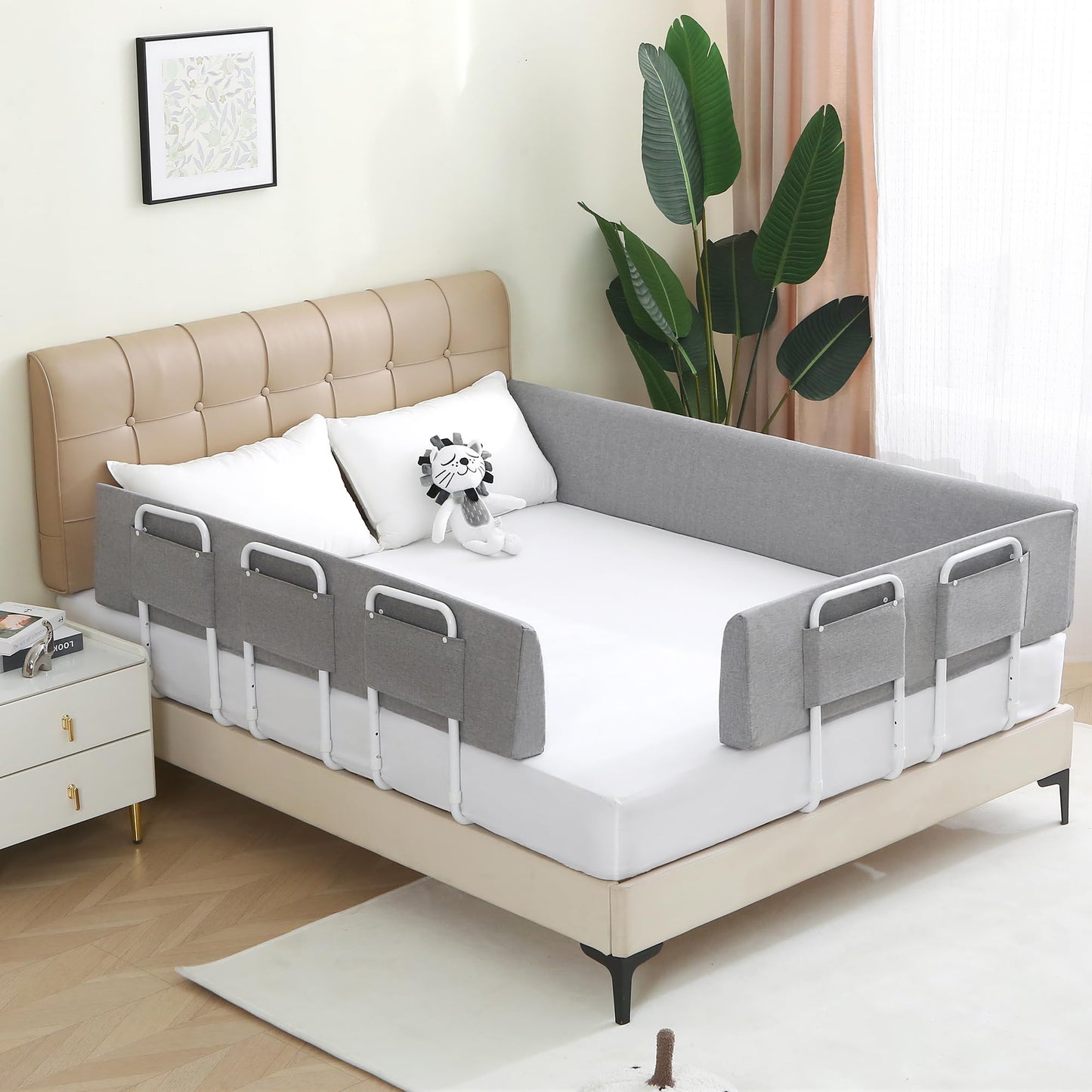 WYBITNY Bed Guard Rail for Toddlers, 59inch Foam Padded Side Rail for Queen King Twin Full Size Bed, Bedrail for Toddler, Bed Railing