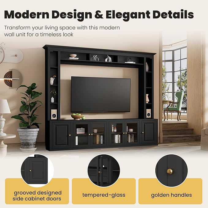 Merax Modern 4 Piece Entertainment Wall Unit