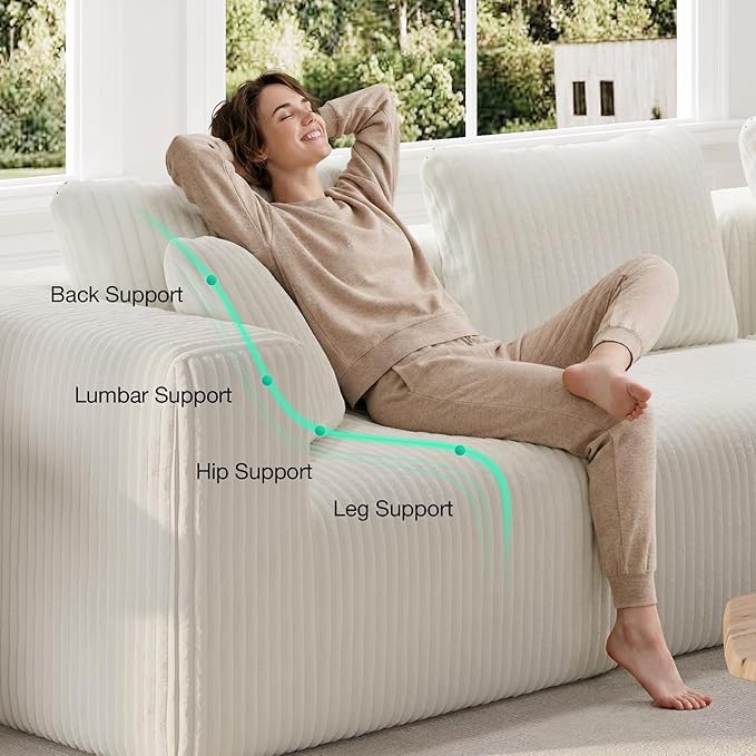 Novilla 106" Modular Sectional Sofa, Modern Cloud Sectional Couch