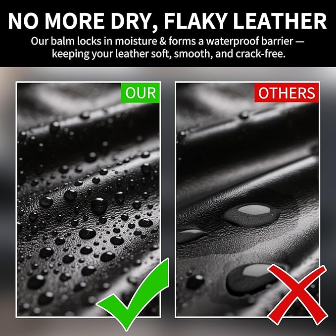 Leather Recoloring Balm with 100ml Mink Oil, Car Seats, Dye & Restorer