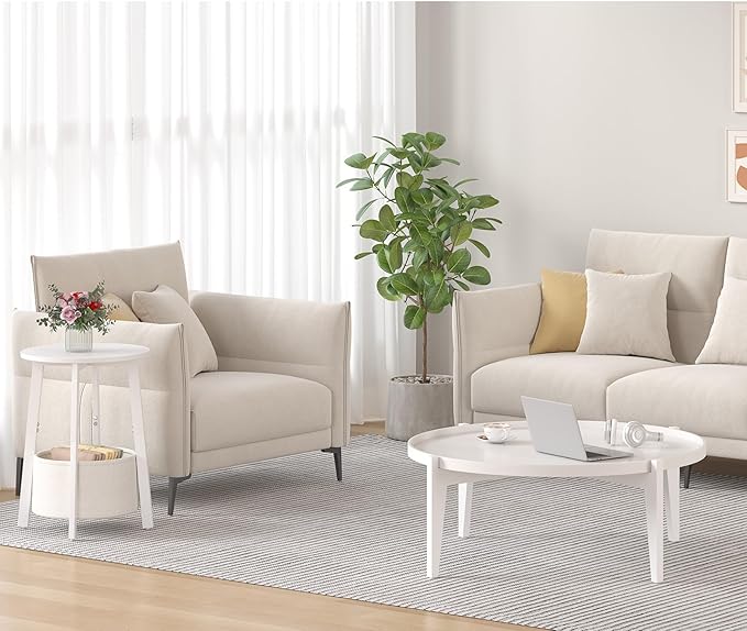 sthmec Small Round Side End Table