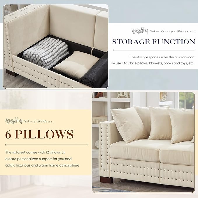 60.5"W Loveseat Sofa, Velvet Mid Century Modern Couch