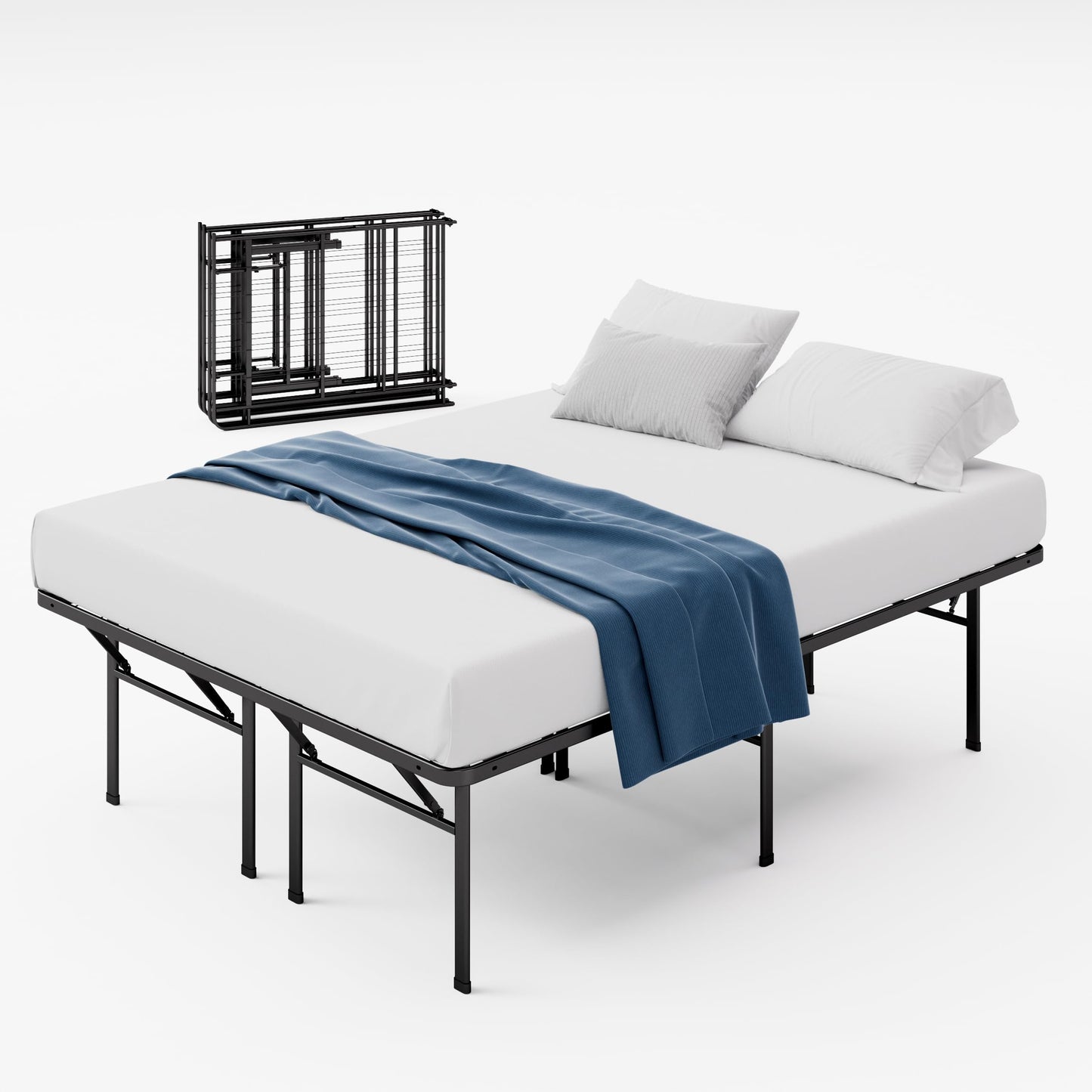 Zinus SmartBase Heavy Duty Mattress Foundation, 18 Inch Metal Platform Bed Frame, No Box Spring Needed, Sturdy Steel Frame, Underbed Storage, Full