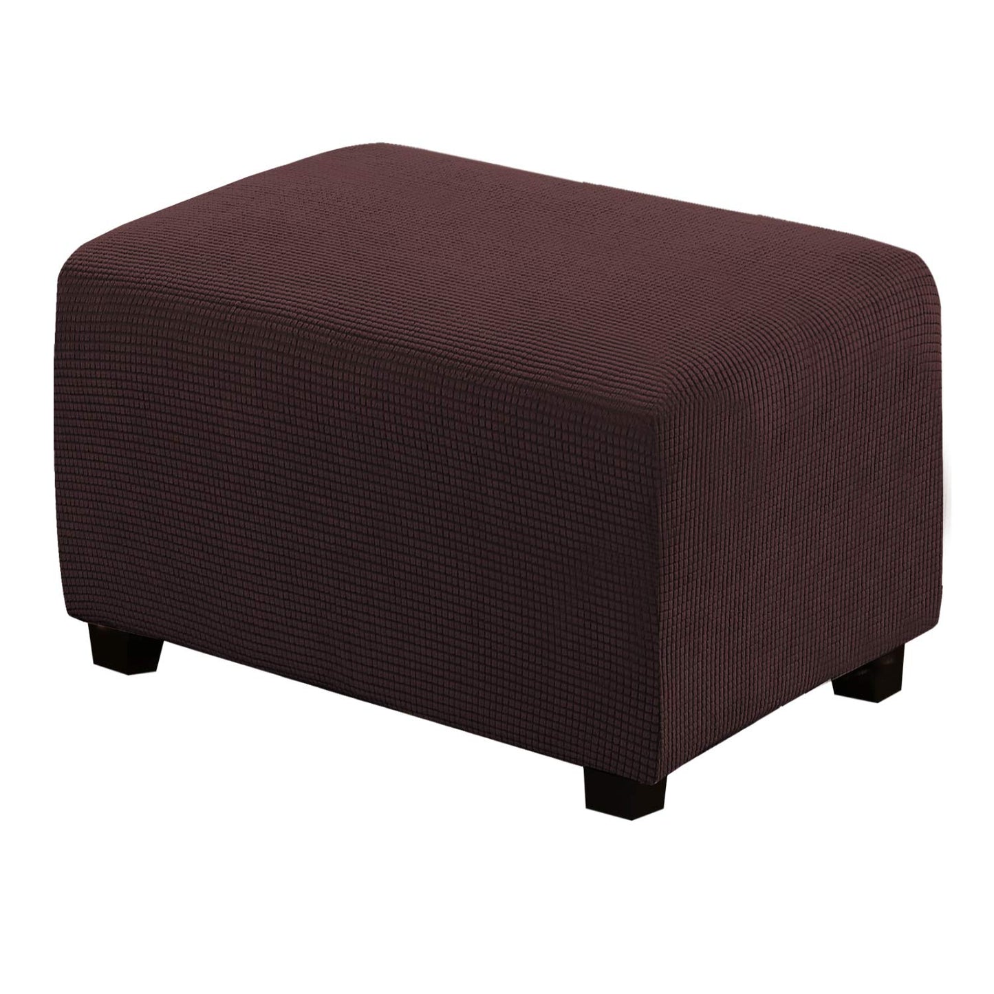 H.VERSAILTEX Ottoman Cover Slipcover Rectangle Fit Length 29'-34' Footrest Sofa Slipcovers Stool Cover Footstool Protector Covers Feature Stretch Thick Soft Jacquard Fabric Washable - Chocolate