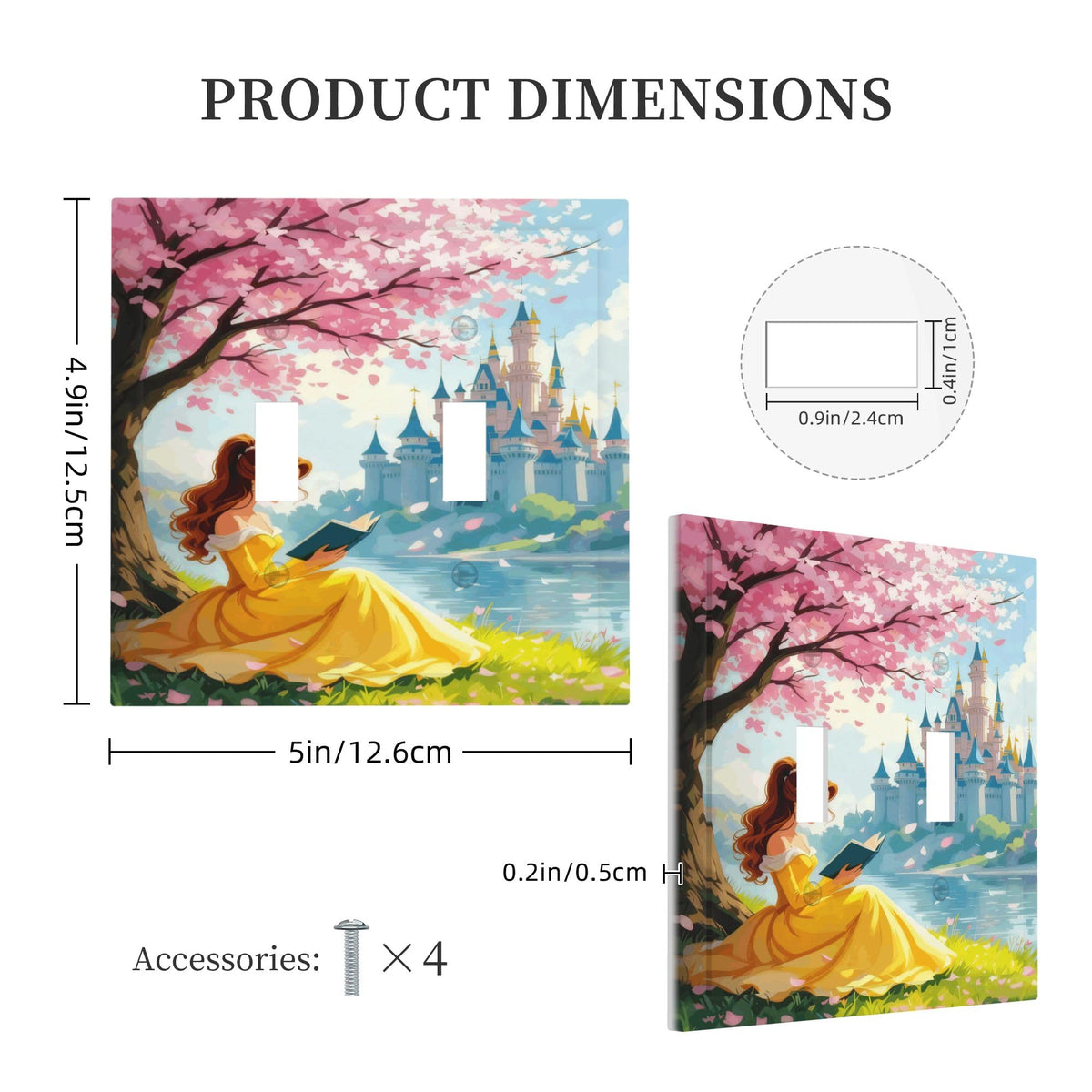 Decorative Art Light Switch Covers Beauty Reading by Castle 2 Gang Double Toggle Wall Plate Decorative Switchcover Electrical Switchplate for Home Decor