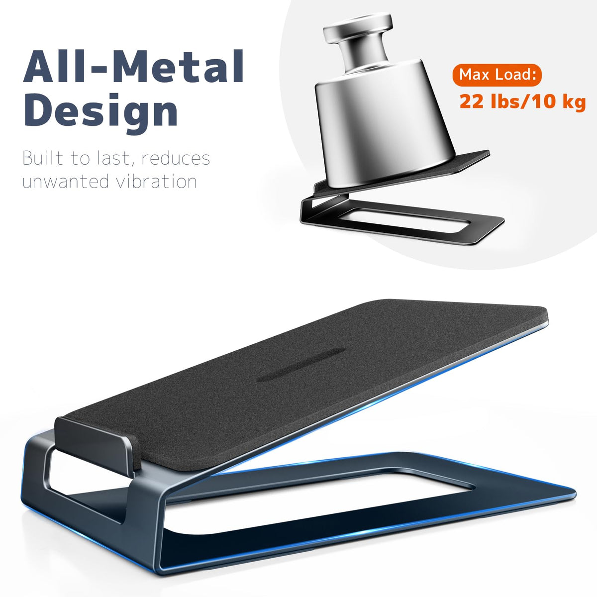 Desk Speaker Stands for Most Bookshelf Speakers,22 lbs Capacity, 16° Tilt Angle Speaker Risers with Anti-Vibration Pads,Compact for 3"-4" Studio Monitors,Space-Saving Stands for PC Speakers,Black