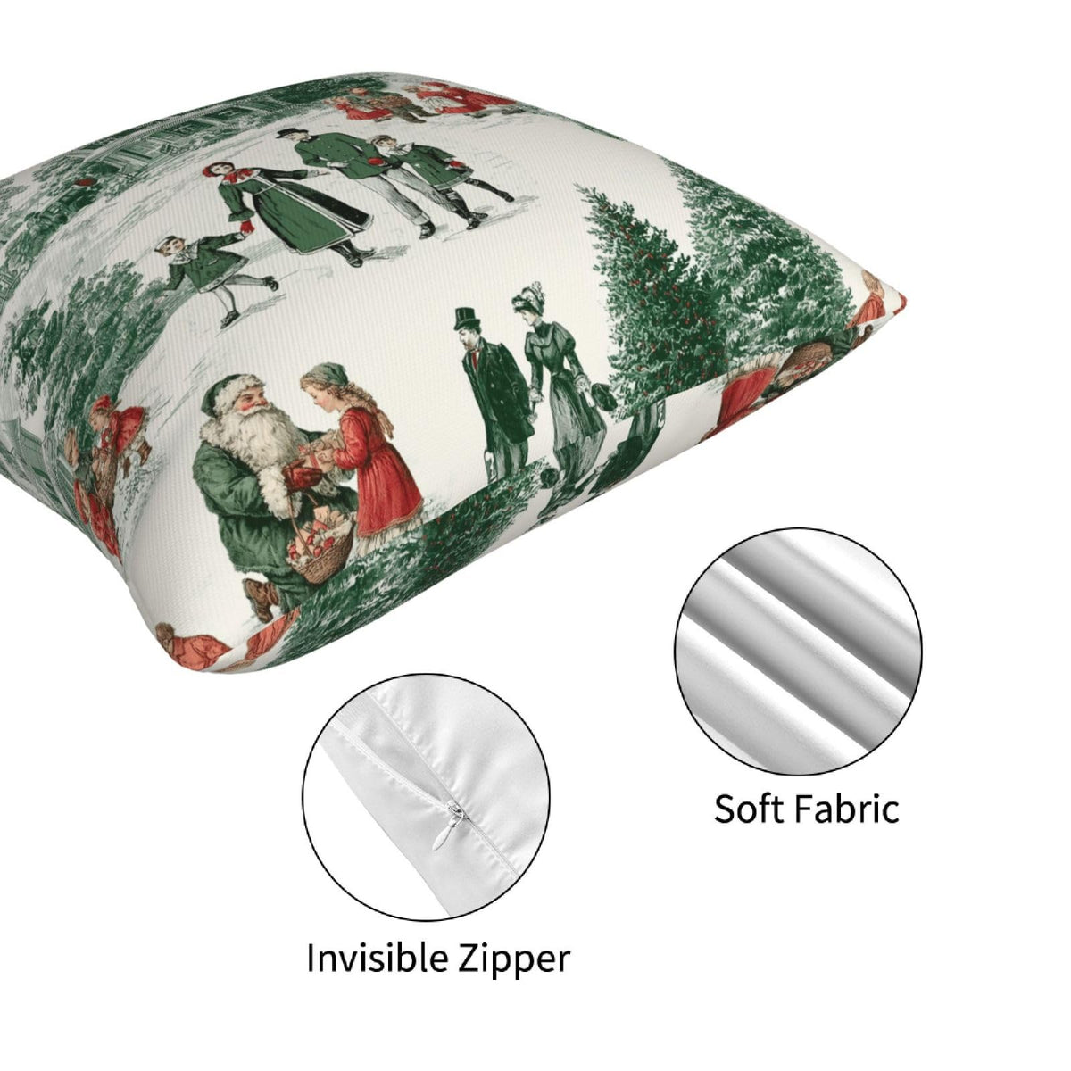 Ecixzyo Christmas Throw Pillow Covers 18x18 Inch Set of 4 Pillowcases Outdoor Home Decor for Couch Bed Sofa Living Room