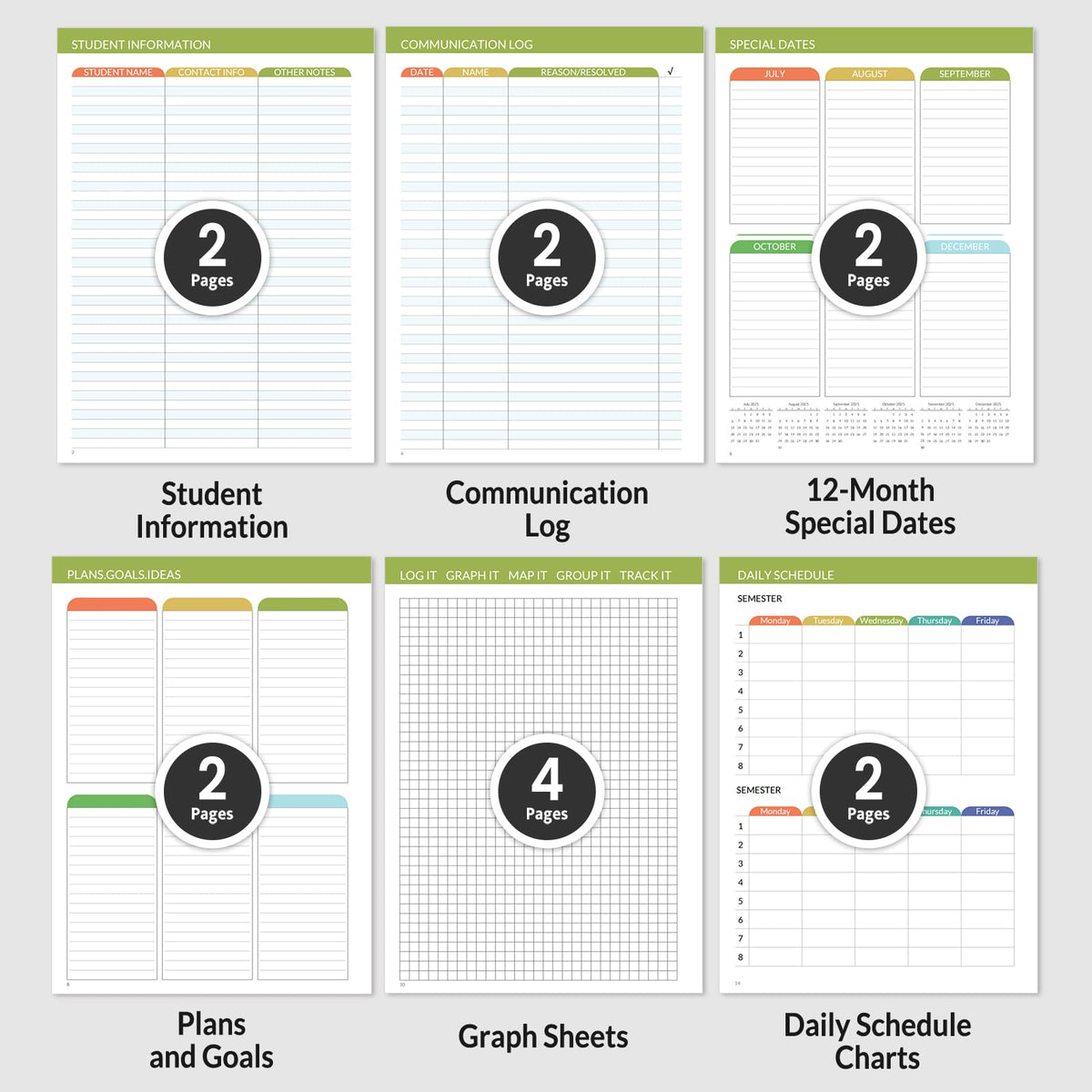 SUNEE Teacher Planner 2026-2027 Academic Year, Lite Lesson Planner Book with 7 Periods Jul 2026 - Jun 2027, 8.5"x11" Daily Weekly and Monthly Organizers, Plan Book with Pocket Folder, Color Tabs,Black