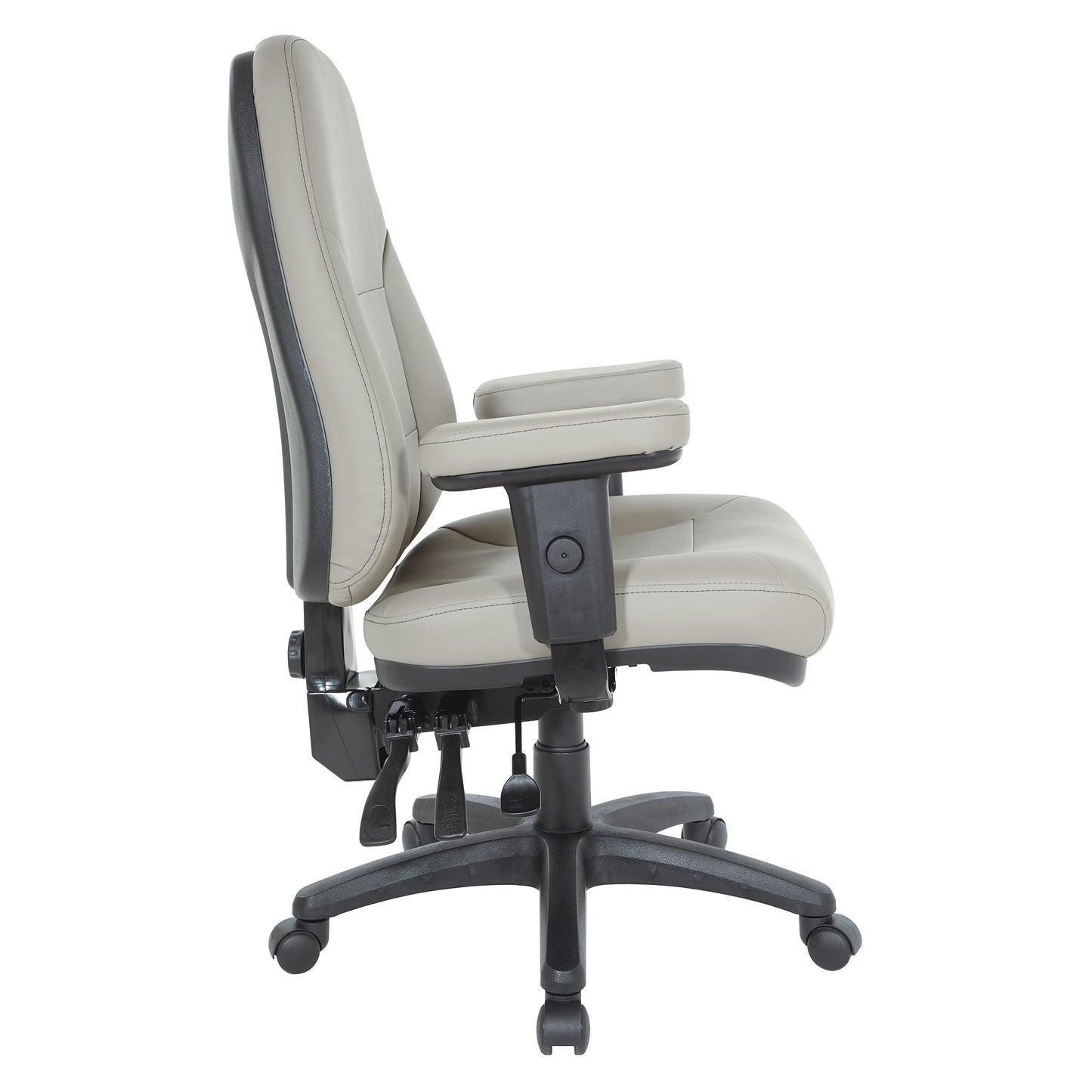 Office Star EC Series Professional Executive Ergonomic High Back Office Chair with Dual Function Control, Padded Contour Seat and Adjustable Padded Arms, Dillon Stratus
