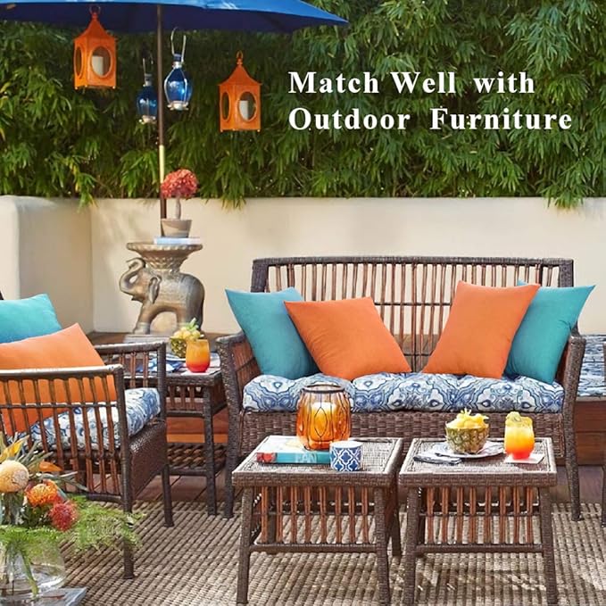 MIULEE Pack of 2 Decorative Outdoor Solid Waterproof Throw Pillow Covers Faux