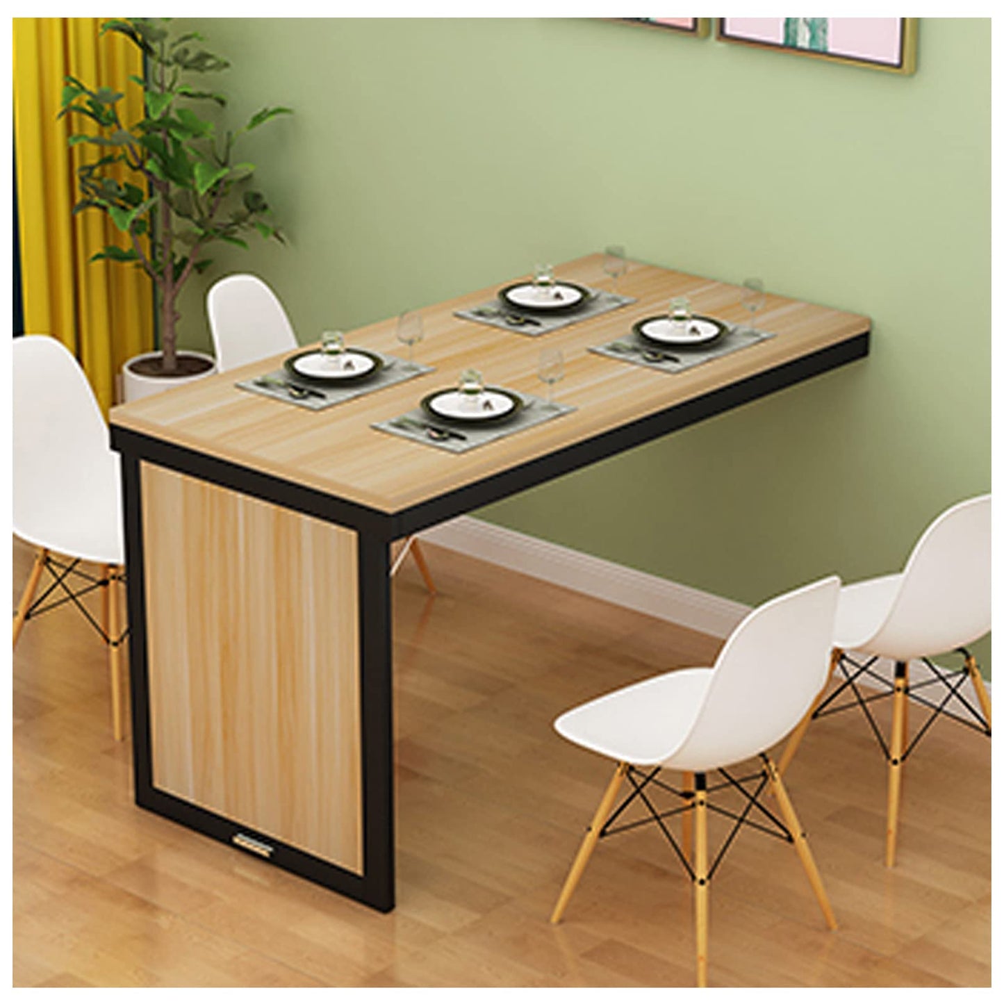 Wall Desk Wall Mounted Folding Dining Table for Small Spaces Multi-Function Wall Mounted Folding Table Home Office Murphy Desk Folding Kitchen Table for Office, Bedroom, Kitchen
