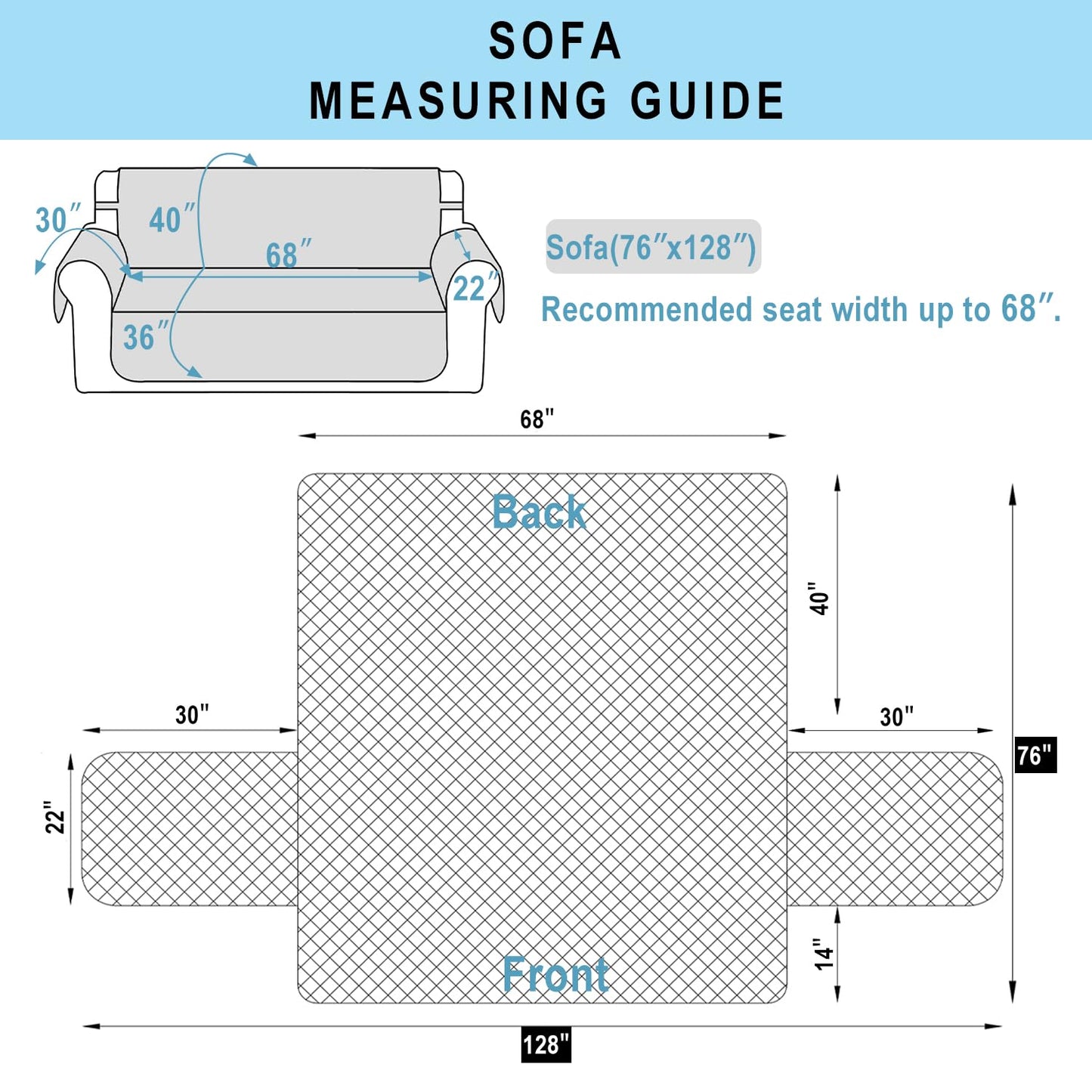 Luxshare Home Reversible Couch Cover for 3 Cushion Couch Sofa Cover Washable for Pet Friendly with Elastic Straps Water Repellent(Sofa, Chocolate/Beige)