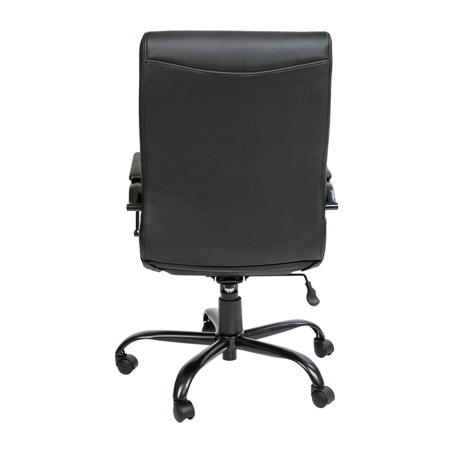 Flash Furniture Whitney High-Back Swivel LeatherSoft Desk Chair with Padded Seat and Armrests, Adjustable Height Padded Office Chair, Black