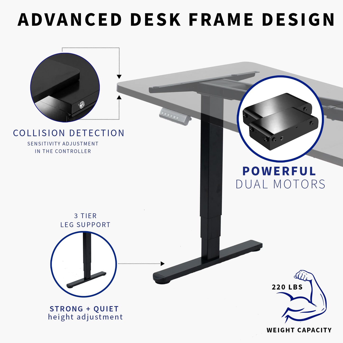 VIVO Electric 71 x 30 in Dual Motor Sit Stand Desk, Memory Height Adjustment, 2B Series, Black Top White Frame, DESK-KIT-2W7B