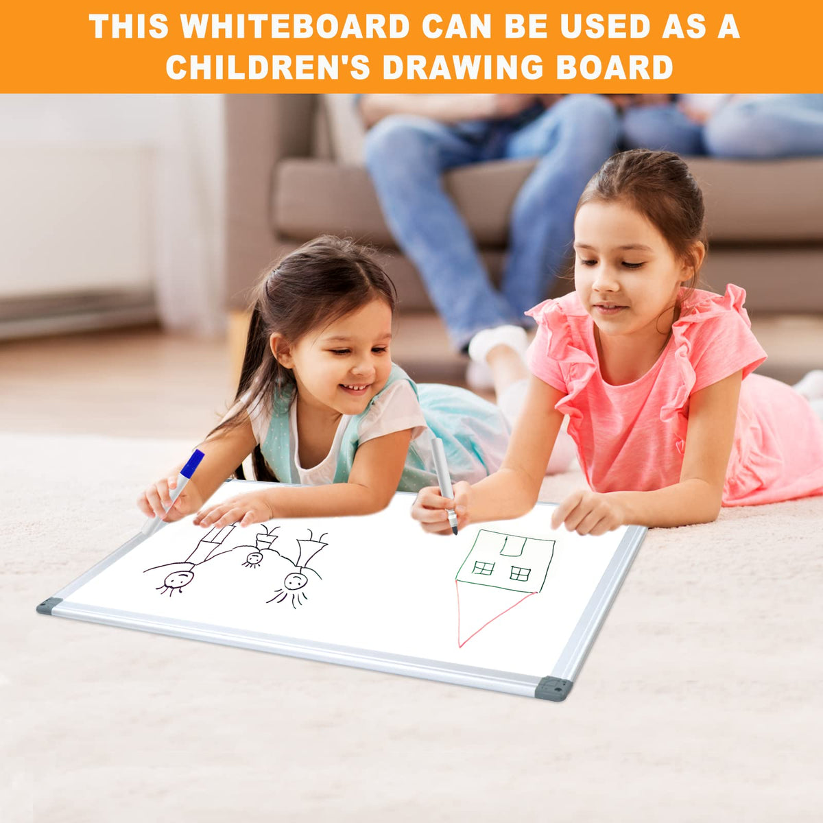 H-Qprobd White Board Dry Erase Whiteboard for Wall, 18"x24" Hanging Wall Mounted Magnetic Whiteboard Aluminium Frame for Home, Office, School, Kitchen