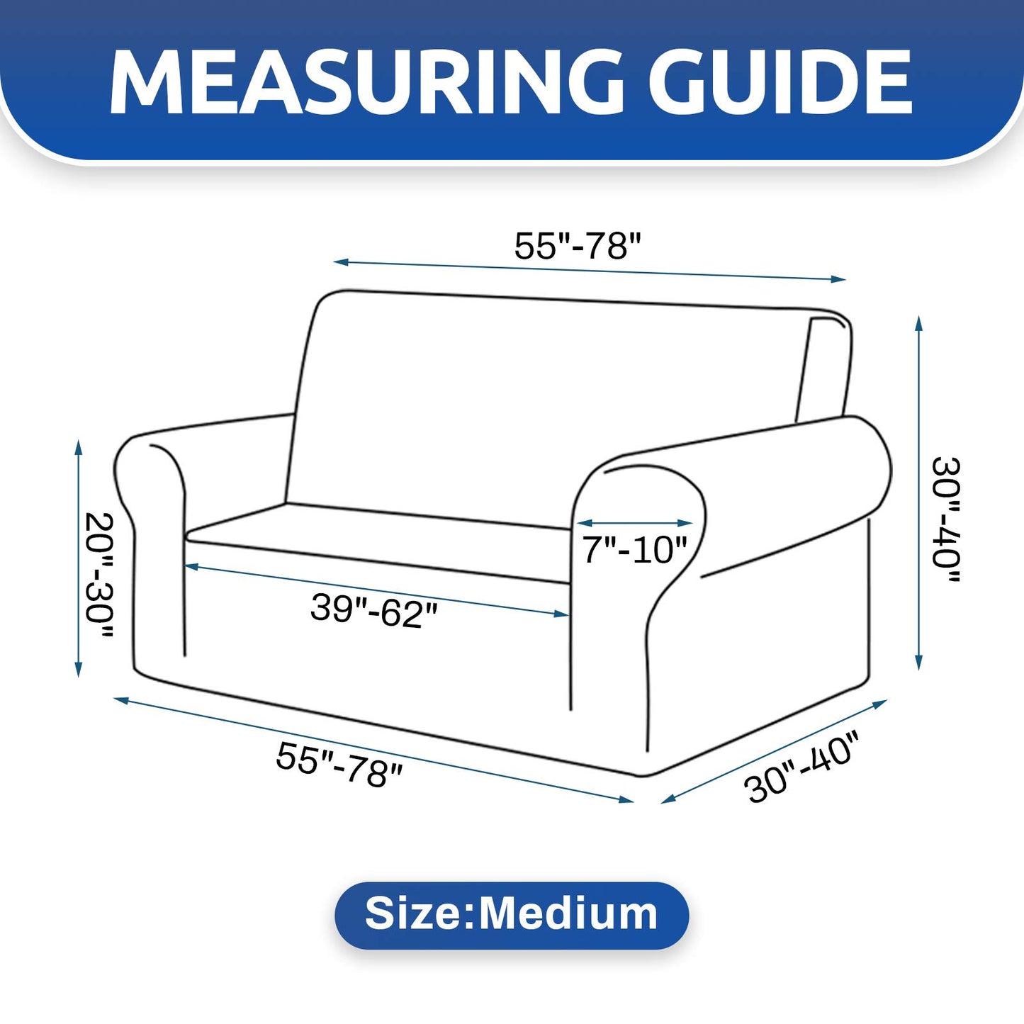 KEKUOU Stretch Loveseat Sofa Cover Slipcover,Couch Covers for 2 Cushion Couch Sofa (55"-78") Furniture Protector Sofa with Elastic Bottom for Kids,Dog. Jacquard Small Checked(Medium,Beige)