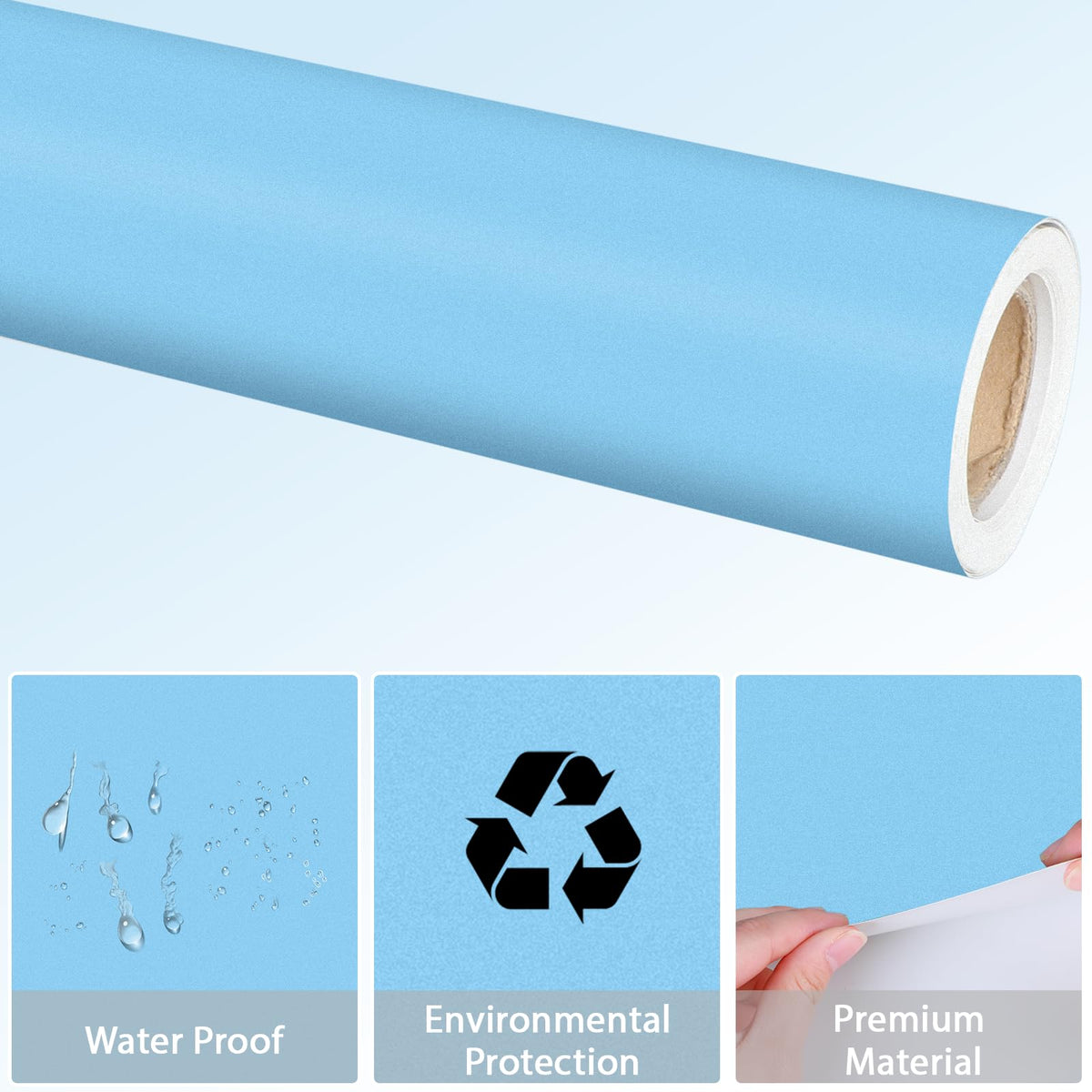 Sky Blue Bulletin Board Paper Roll Light Blue Bulletin Board Background Paper Back to School Classroom Decoration Poster for Art Craft DIY Projects Home Office Classroom Party Supplies 17.7in x 20ft