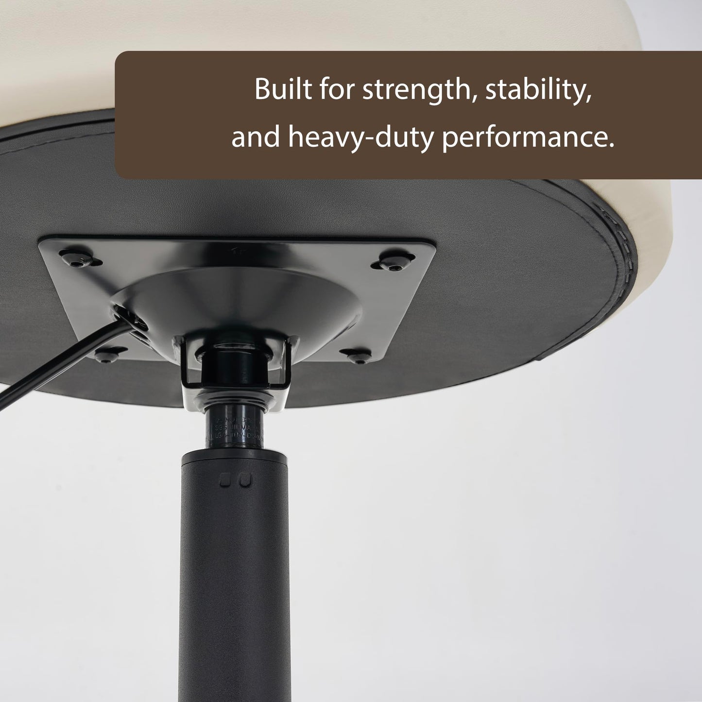 DR.LOMILOMI Heavy Duty Extra Wide Thick Cushion Seat Adjustable Height Swivel Rolling Stool for Clinic, Salon, Tattoo, Office, Bar and Home - NAIA 502 (Vanilla, Standard)