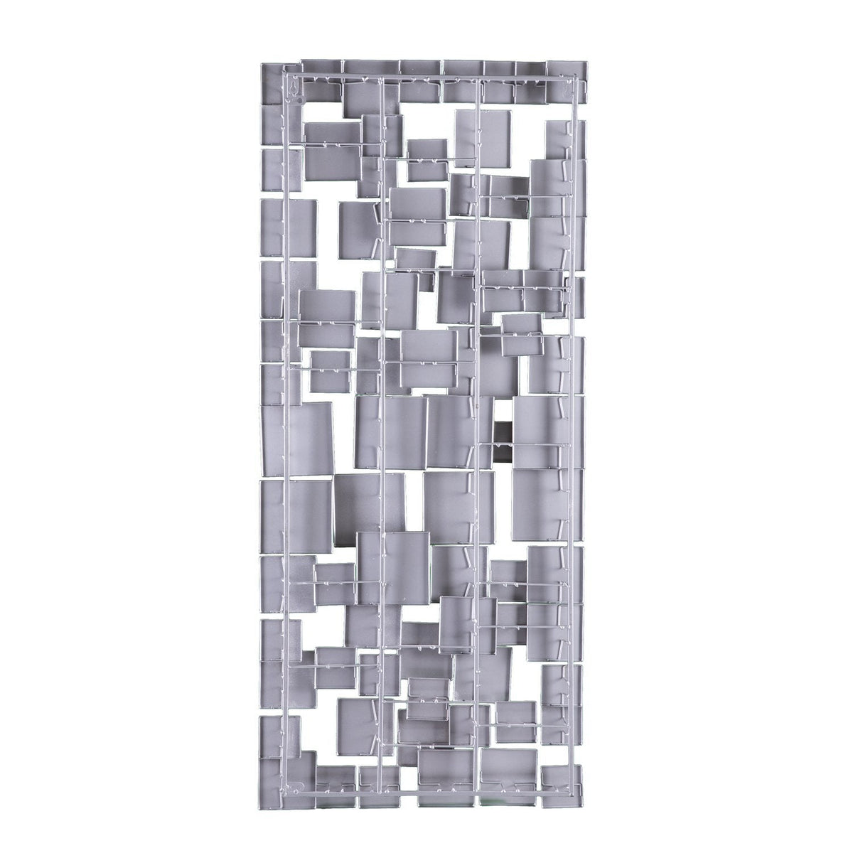 SEI Furniture Wavson Wall Sculpture, Geometric 3D Design, Unique Mounting Wall Art, Silver, 47.00" x 2.25"