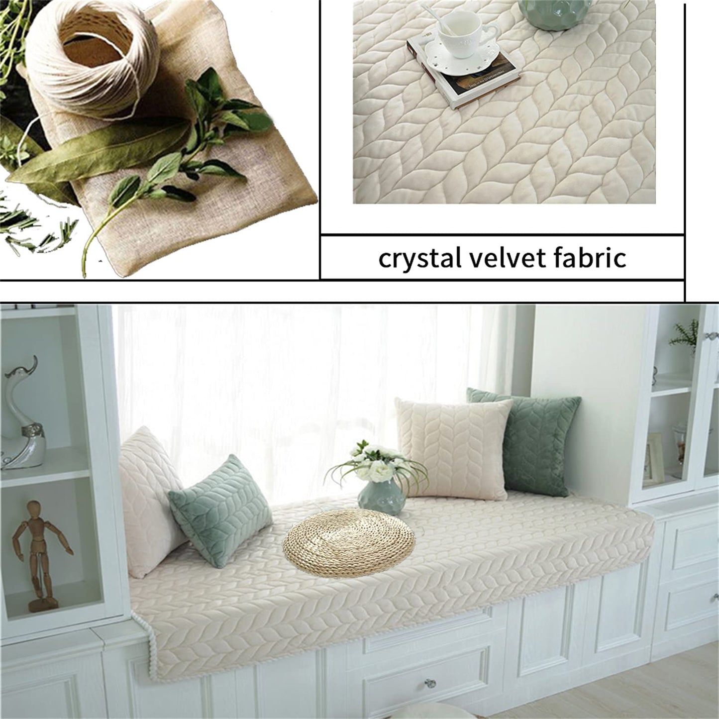 JeogYong Thick Plush Bay Window Mat Non-Slip Crystal Velvet Bay Window Cushion Pad, 70 x 150cm Modern Windowsill Bench Seat Cushion for Indoor Tatami Sofa Decor Home Bedroom Living Room