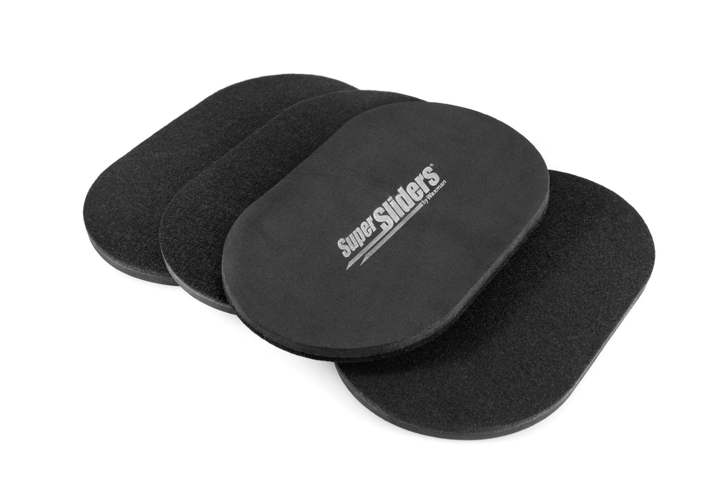 Super Sliders 5-3/4" x 9-1/2" XL Oval Reusable Felt Furniture Sliders for Hard Surfaces, Anti-Slip Protective Furniture Moving Pads for Beds, Sofas, Dressers, Set of 4, Black