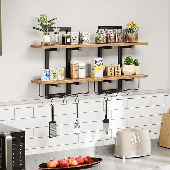 Creso hom Floating Shelves for Wall Set of 2, Wood Wall Shelf