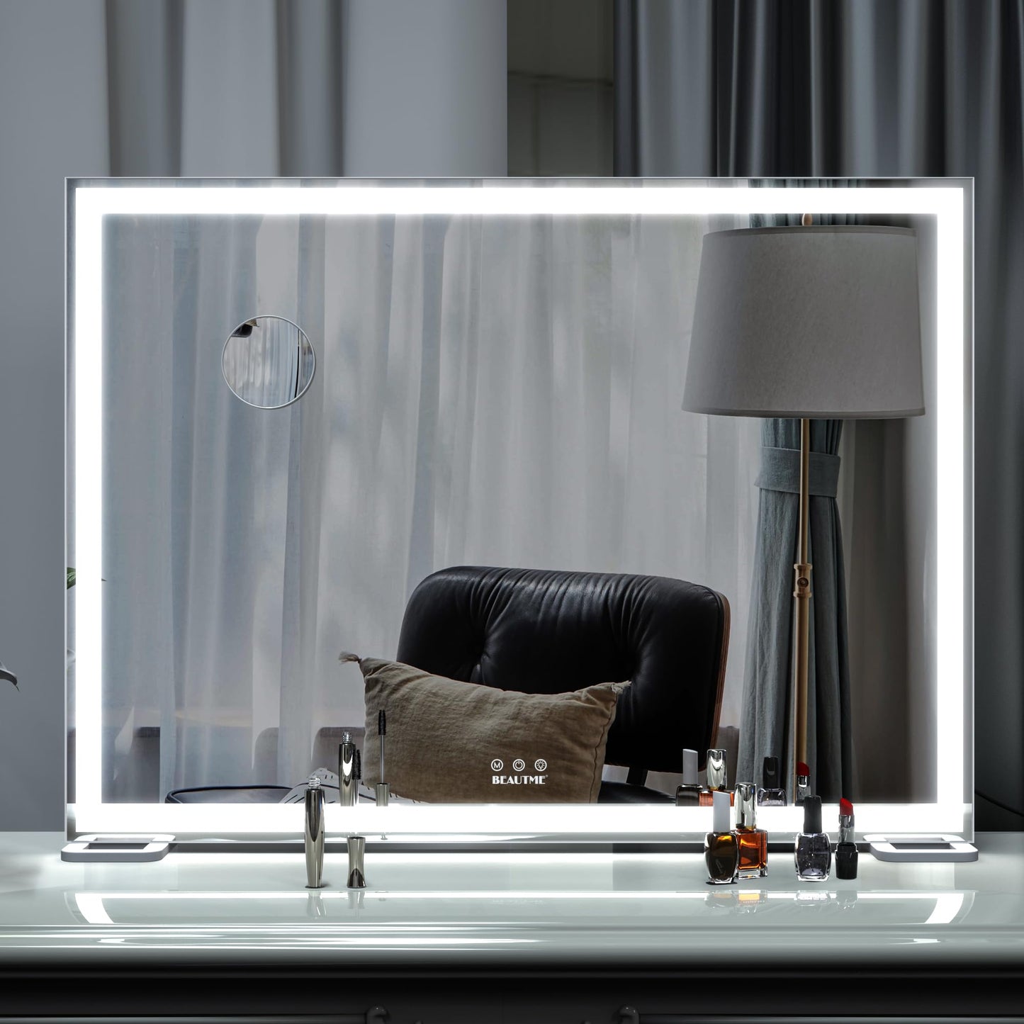 BEAUTME Vanity Mirror with Lights for Tabletop,Hollywood Lighted Makeup Mirror for Dressing Room & Bedroom,Big Desk Mirror Vanity (920×150×680mm)