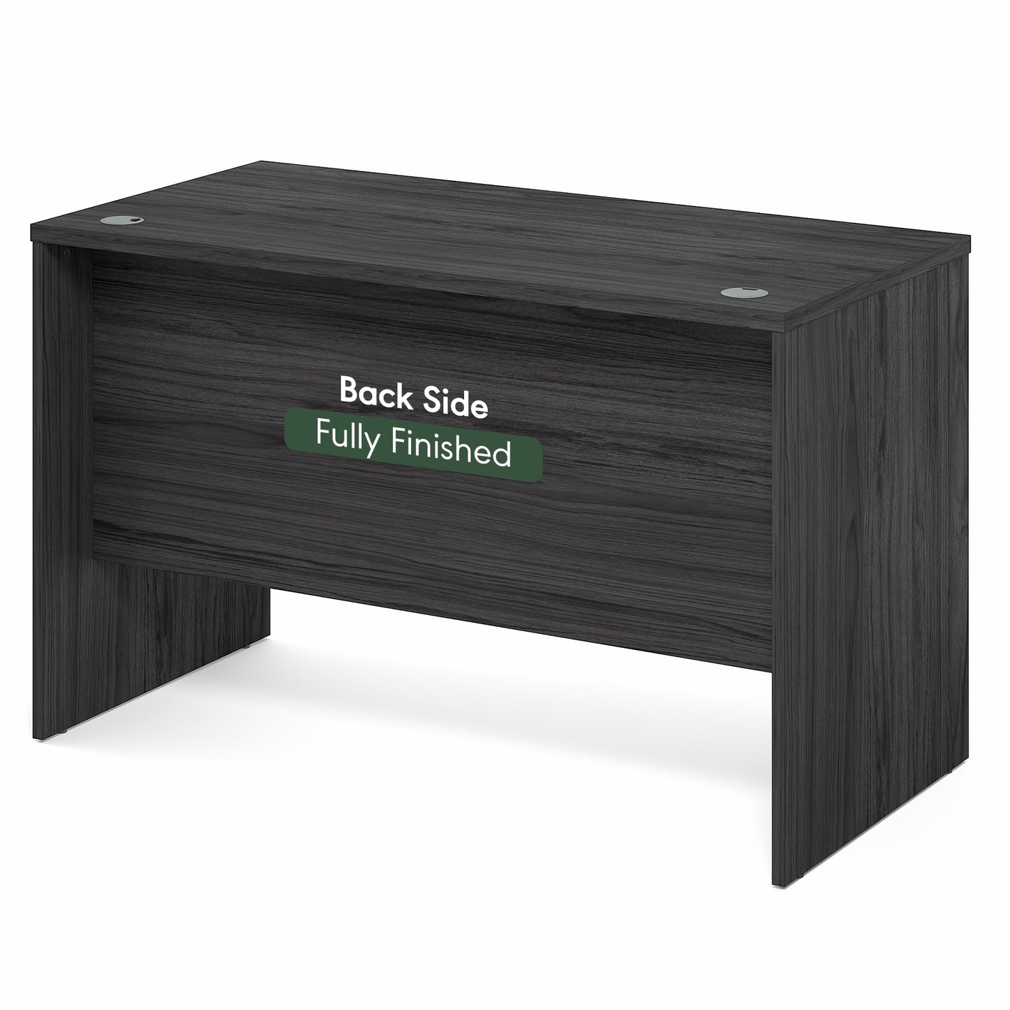 Furinno Roger Computer Desk, 47 Inch Rectangular Executive Desk with Modesty Panel, Home Office Desk with Thick Tabletop, Desk Cord Grommet, Scratchproof, for Home Study, Office, Coastal Grey