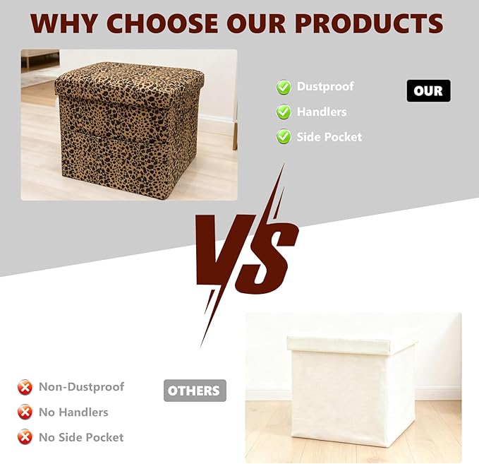 ALASDO Storage Ottoman Footrest Stool Small Ottoman