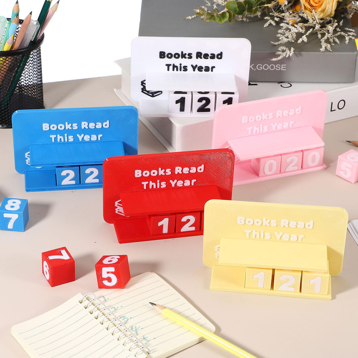 PATIKIL Books Read This Year Tracker, 3D Reading Challenge Counter Sign Library Bookshelf Decor Reading Challenge Number Up to 999 Books Gift for Reader Book Lovers Teachers, Black