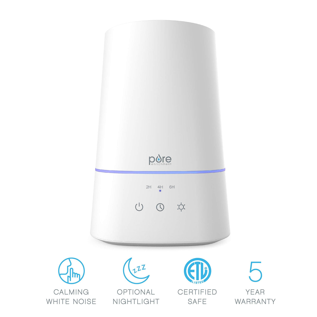 Pure Enrichment HUME Max - Easy Top-Fill Ultrasonic Cool Mist Humidifier, 3.7-L (1 Gallon) Water Tank, 3 Mist Settings, & Auto Shut-Off Timer - Ideal for Large Bedrooms, Nurseries & Dry Areas (White)