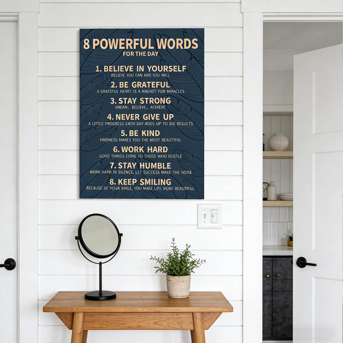 8 Rules of Life Canvas Wall Art Motivational Office Painting Picture Wall Decor Inspirational Positive Sayings Poster Print Artwork for Office School Library Decor 12x16 in Wrapped Canvas