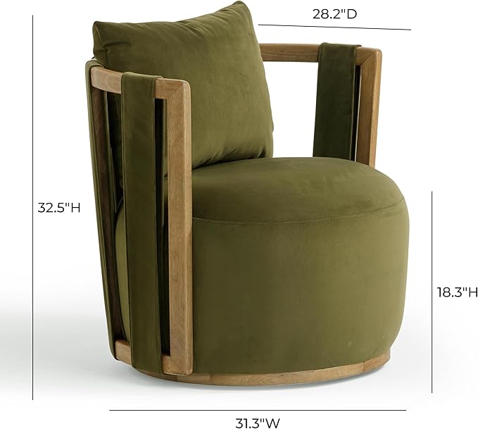 First of a Kind Swivel Chair in Green Plywood