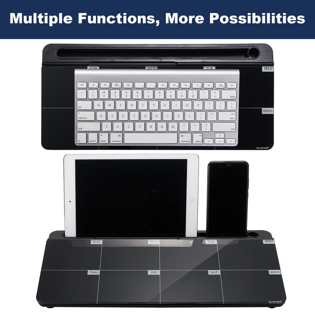 TSJ OFFICE Desktop Whiteboard Dry-Erase-Board - Computer Keyboard Stand White Board Surface Pad with Drawer, Desk Organizers with Accessories for Office, Home, School Supplies