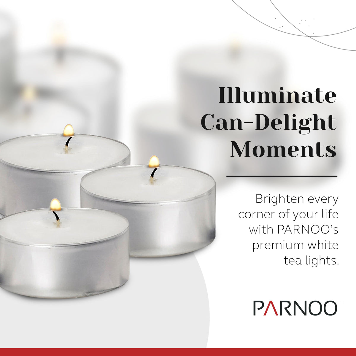 Tealight Candles in Metal Cups - Clean White Unscented with 8 Hour Long-Burning Time, Bulk Votives for Romantic Dinners, Weddings, Spas & Hotels by PARNOO (75 Count, Classic)