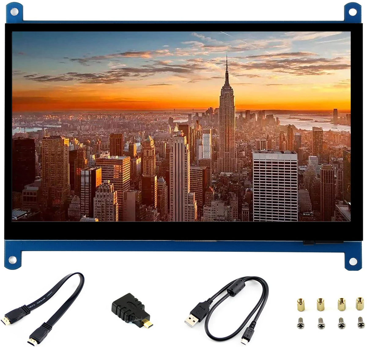 waveshare 7inch HDMI LCD IPS Capacitive Touch Screen 1024×600 Display Monitor Compatible with Raspberry Pi 5/4B/3B+/3B/Pi Zero W/Zero 2W/Pico/Pico W/Pico 2/Pico 2WJetson Nano/Win10/8/7,etc.