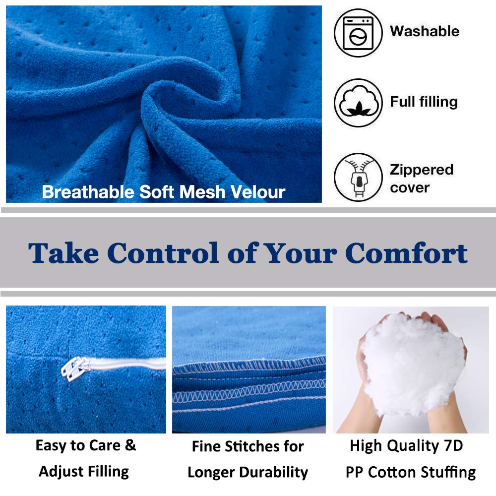 MOON PINE Pregnancy Pillow, U Shaped Full Body Pillow for Maternity Support, Sleeping Pillow with Cover for Pregnant Women (Dark Blue)
