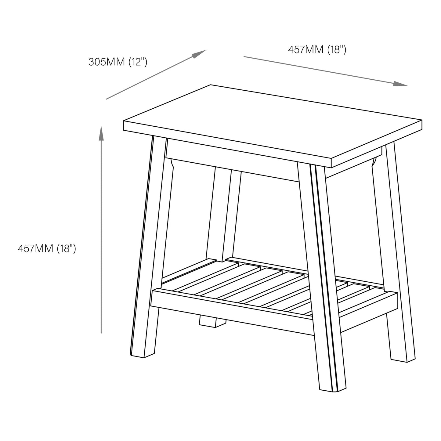 Alaterre Furniture Dorset Bench Stool with Storage – Multi-Functional and Space-Saving Wooden Seat with Bottom Shelf for Bathroom, Entryway, Bedroom, or Kitchen Seating & Organization