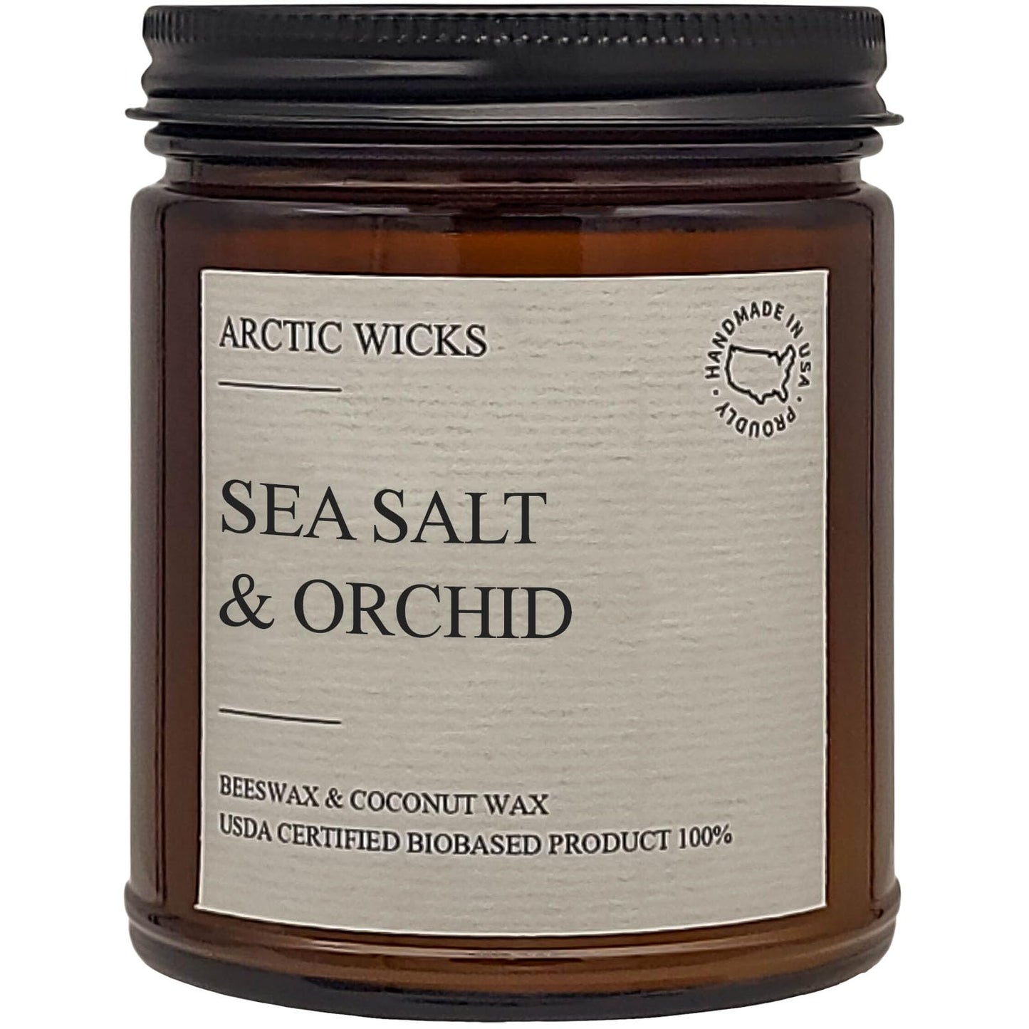 Arctic Wicks 3 Pack Spring Candle Set - Sea Salt & Orchid, Ocean Breeze & Arctic Storm | Coconut Beeswax Candles | 9oz Amber Jar | Farmhouse Candles Non-Toxic Clean Burn 100% USDA Certified Biobased