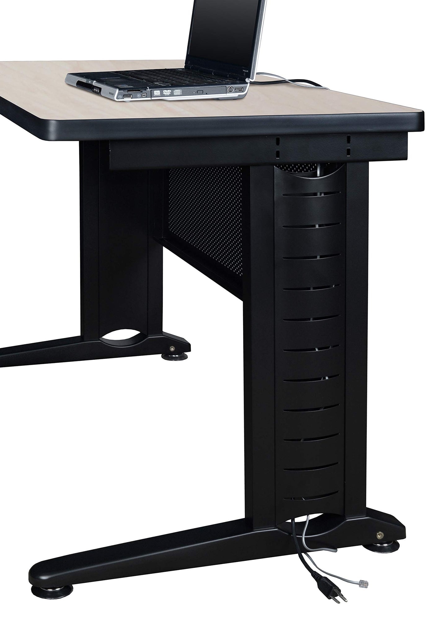 Regency Fusion 66 x 24 in. Teachers Desk with Double Pedestal Drawer Unit- Maple