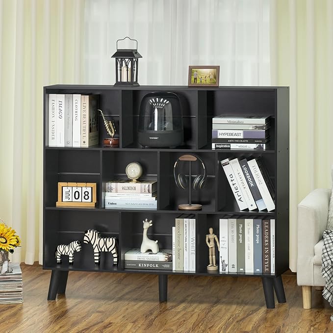 YAHARBO 10 Cube Bookshelf, 3 Tier Bookcase