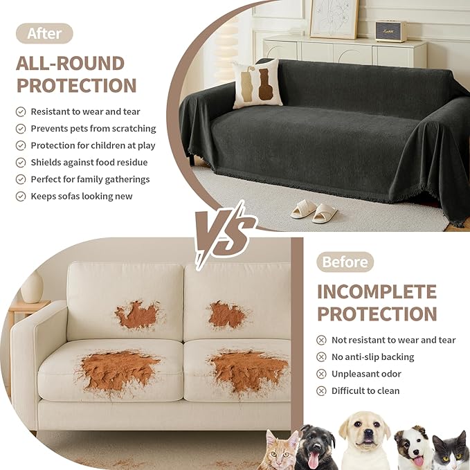 Armchair Couch Cover for Dogs 1 Cushion, Washable Recliner Covers Sofa Protector