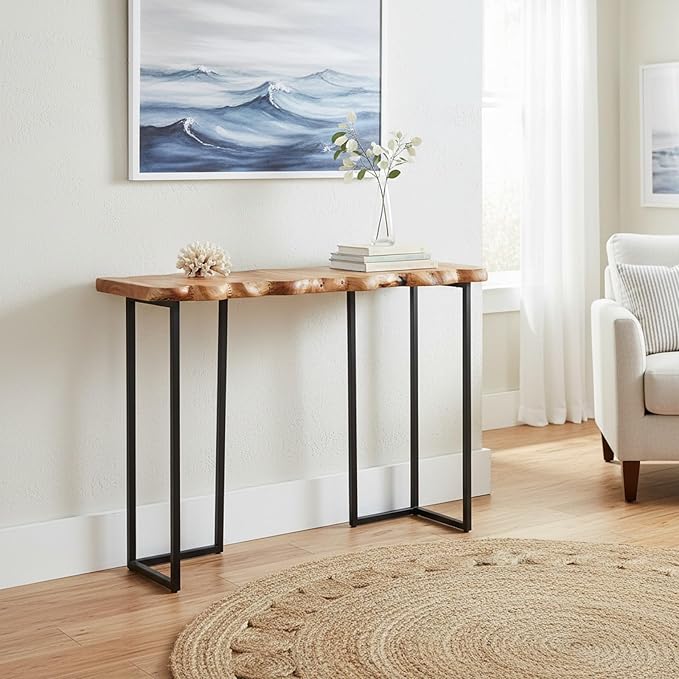 WELLAND Cedar Wood Live Edge Console Table 13" D x 42" W x 33" H Writing Desk