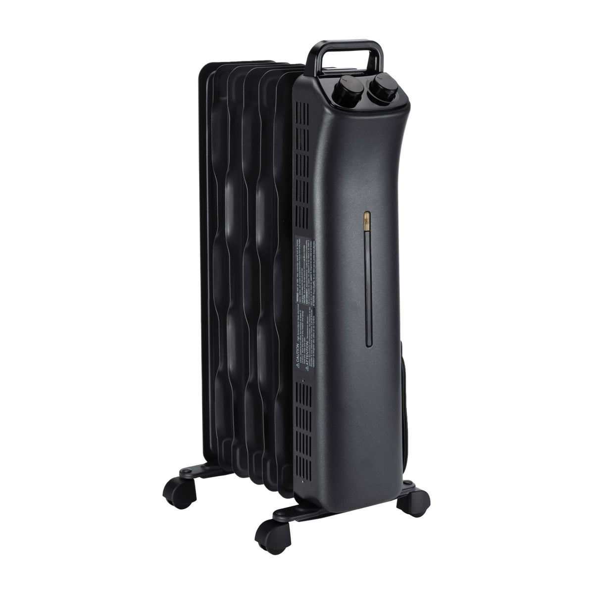 Amazon Basics Portable Oil Space Heater with 7 Oil-Filled Fins, 3 Heat Settings, Adjustable Thermostat, Tip-Over and Overheat Protection, ETL Safety Certificate, 1500W, Black