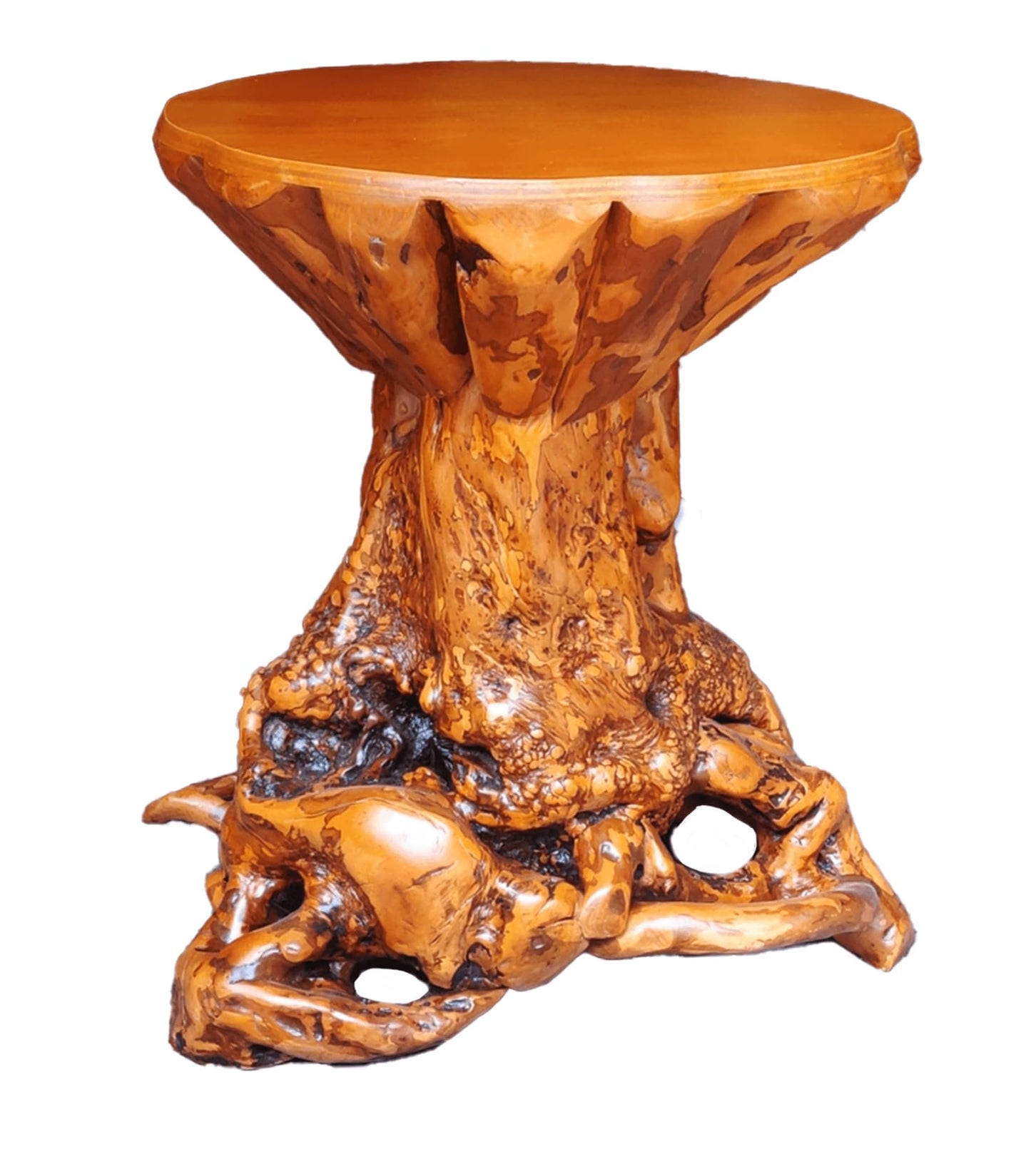 Aotea Crafts Rustic Azalea Tree Stump/Root End Table | Unique Wood Root Log Side Table | Reclaimed Primitive Round Natural Live Edge Coffee Table/Stool | Log Cabin Home Decor Furniture