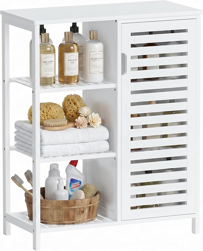 HITNET Bathoom Storage Cabinet, Bamboo Floor Cabinet
