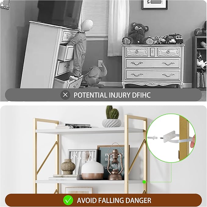 Shintenchi 5 Tiers Bookshelf, Classically Tall Bookcase Shelf, Industrial Book