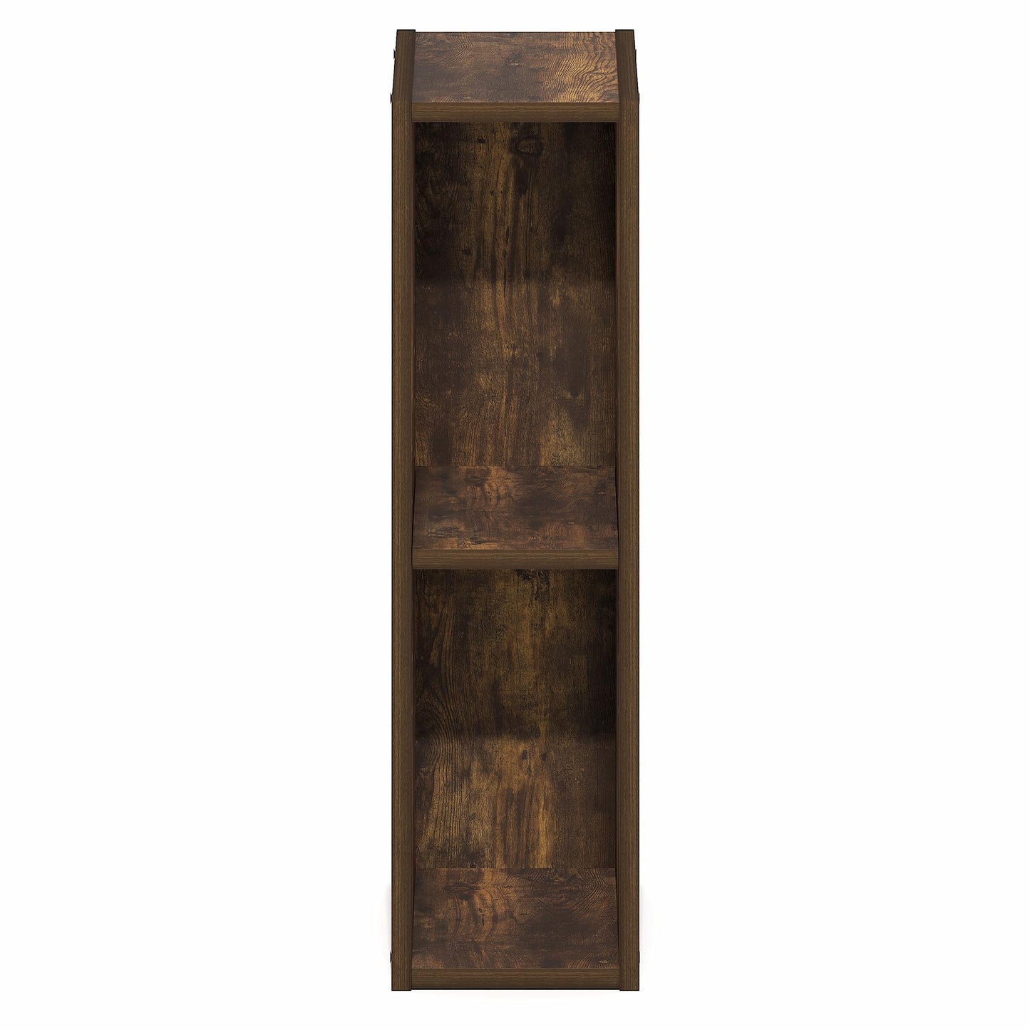 Furinno Fulda Book Shelf, 2-Tier Narrow Bookshelf, Bookcase with 6-in Width Storage Shelf, 9.3 x 5.9 x 21.2, for Living Room, Bedroom, Home Office, Amber Pine