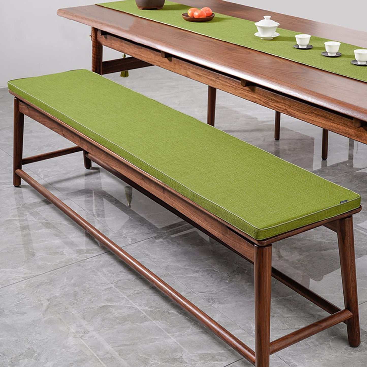 SXROMDA Cushion Custom Size for Bench, Customize Cushion for Indoor Outdoor Patio Furniture Window Seat, Linen Cover with Zipper and 45D High-Resilience Foam Insert (Custom Sizes, Green)