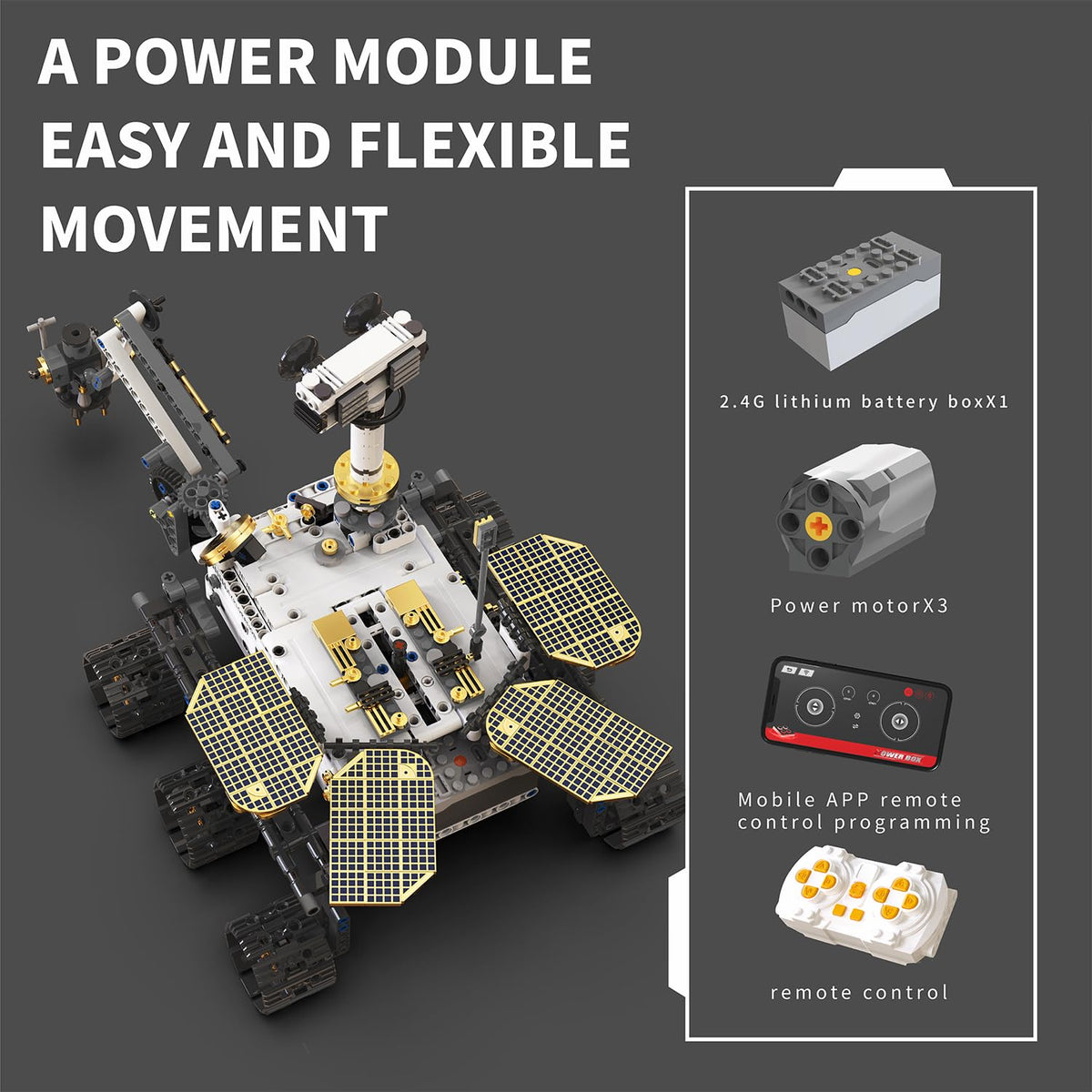 DOLIVE Remote & APP Controlled Mars Rover, STEM Building Set for Boys Ages 8-14, Space Toys for Kids Ages 8-12, Science Gift for Boys & Girls (1007 PCS)